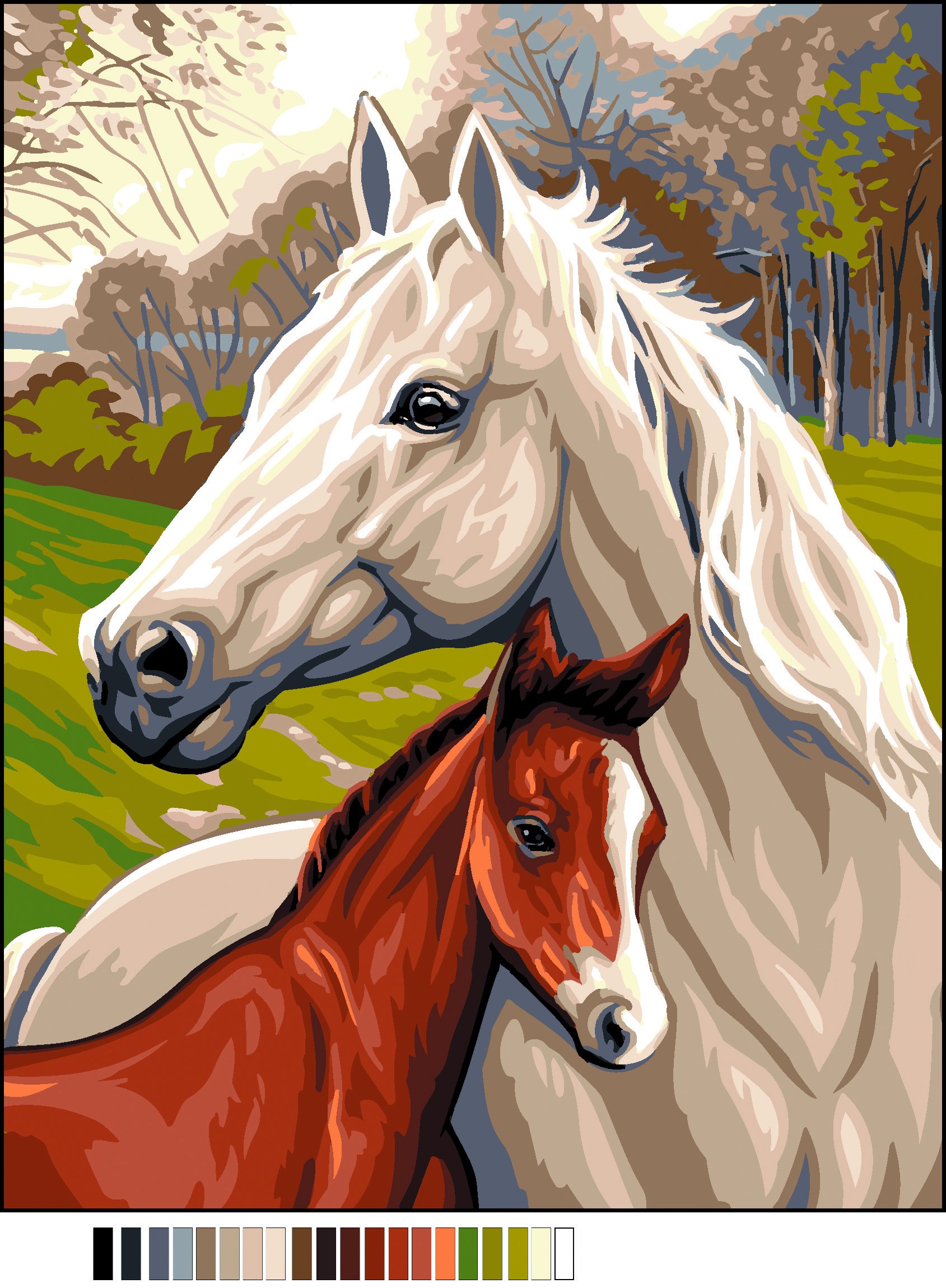 Royal Paris - Kit de Bordado, diseño de Caballo y Potro