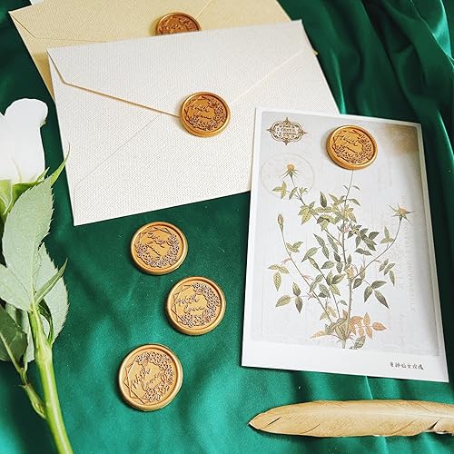 Miniatura 4 de Adhesivos de sello de cera retro, autoadhesivos, para invitaciones para despedida de soltera, fiesta de compromiso, día de San Valentín, envolturas