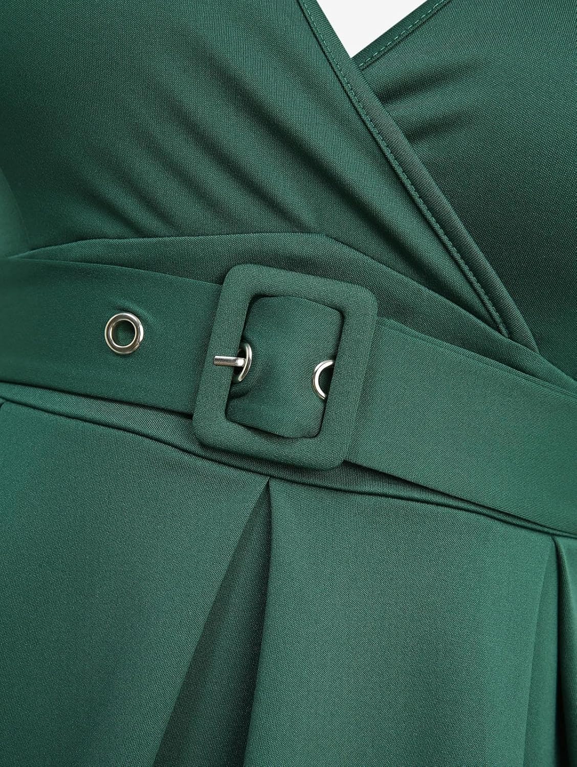 ROSE GAL Women Plus Size Sleeveless Plunging 1950 Vintage Swing Dress Solid Audrey Hepburn Dress - Image 5