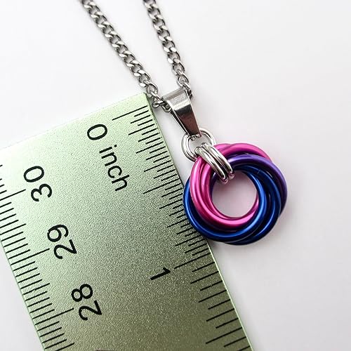 Miniatura 3 de Bi pride pendant chainmail love knot bisexual pride jewelry