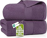 Utopia Towels Premium Jumbo Bath Sheet 2-Pack - 100% Cotton Super Soft, Highly Absorbent Extra Large Towels 35x70 Hotel Quality (Plum)
