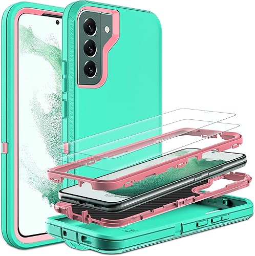 Funda para S22 Plus, Samsung Galaxy S22 Plus con protector de pantalla de TPU flexible autorreparable 2 unidades, funda de cuerpo completo a prueba