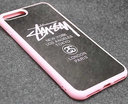 Amazon Co Jp Stussy ステューシー Iphone ケース Iphone6 6s 7 7plus カバー スペシャル 全面的 衝撃保護ガラスフィルム 鏡面ミラーキラキラ光る バックプレート 鏡面ガラスフィルム 鏡面加工 極薄 アルミ 超薄金属枠 Iphone7対応 ピンク 家電 カメラ