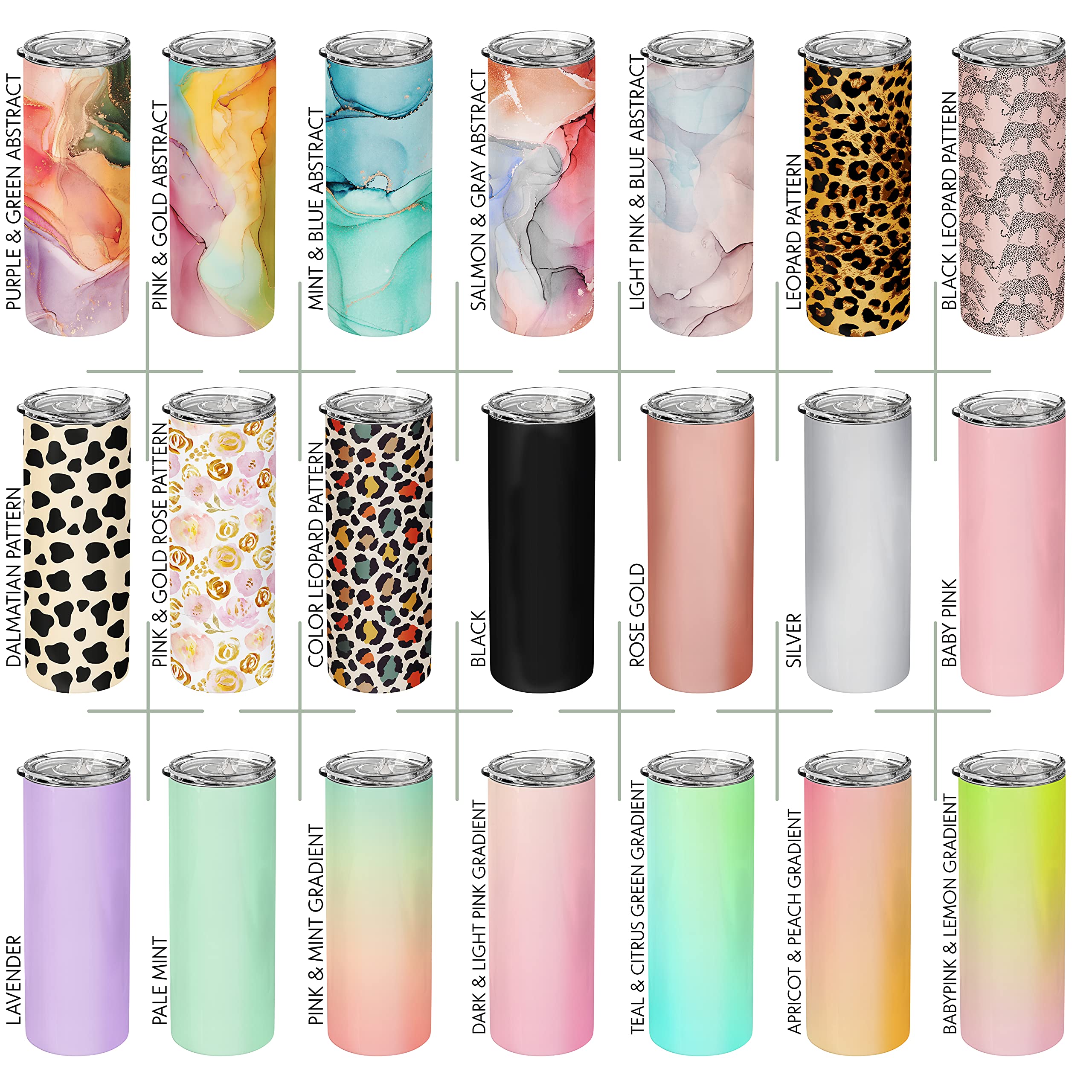 Personalized Skinny Tumbler with Lid & Straw, 20 Oz with Custom Text, 21 Color Styles, 10 Fonts - Personalized Gifts for Mom, Bridesmaid Proposal Gifts, Best Friend Birthday Gifts for Women