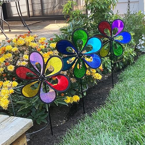 Miniatura 10 de In the Breeze Rainbow Flower Windee Wheelz - Spinner de jardín