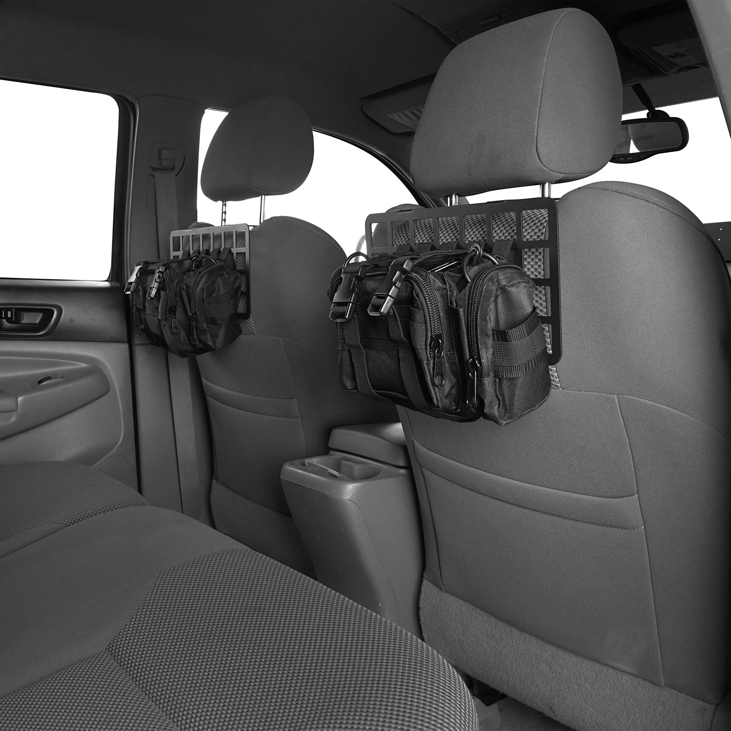 Hooke Road 2PCS MOLLE Panel Seat Headrest Storage Metal Shelf Compatible with Toyota