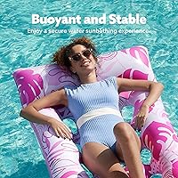 Vista 4 de Sloosh Inflatable Pool Floats Adults - Large Pool Float Tanning Raft with Headrest, Keep Cool Above Water Swimming Pool Floaties Beach Lake Party