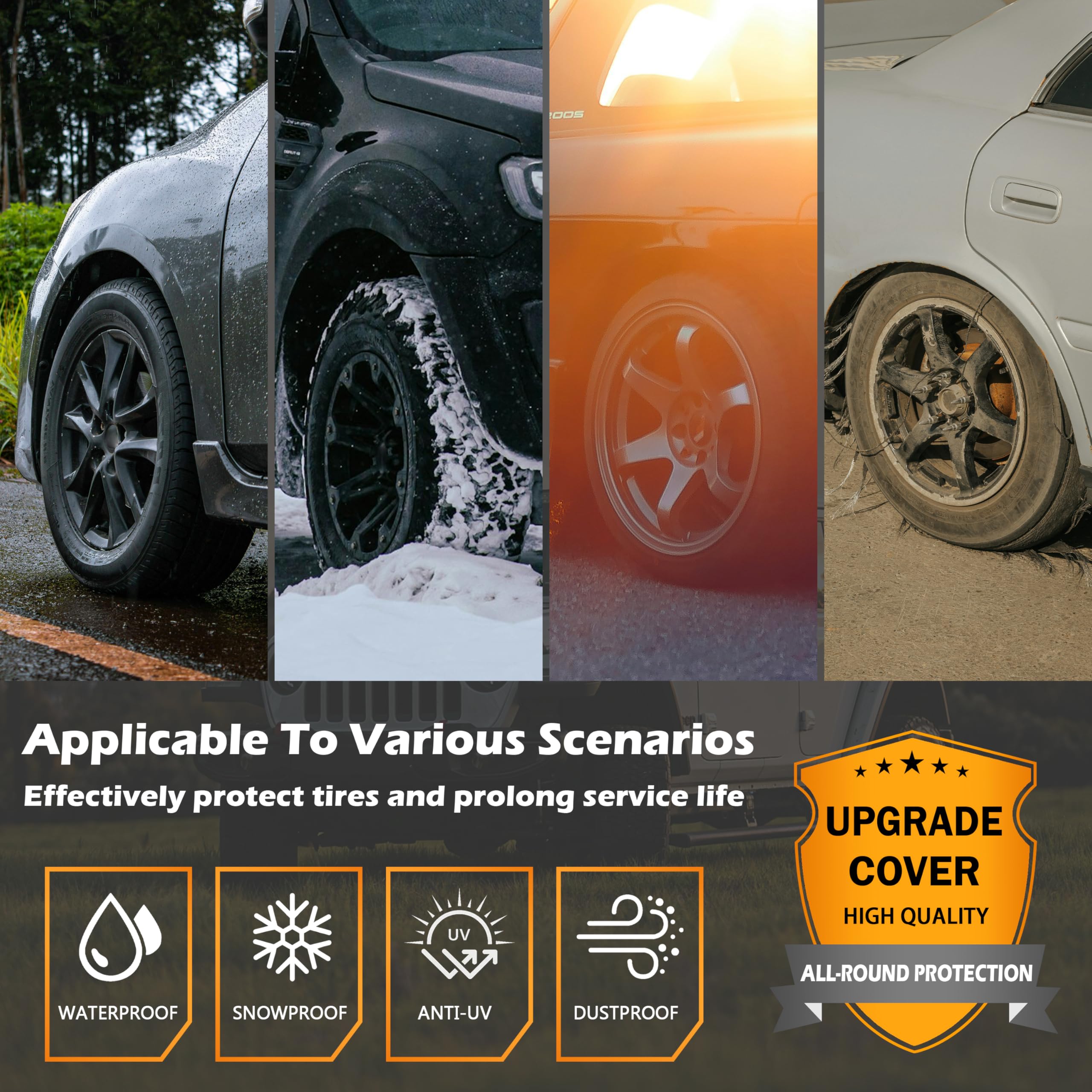 K-Musculo RVタイヤカバー 4枚パック 5層 不織布 防水ホイールカバー RVホイール 旅行 トレーラー キャンピングカー Really  Good Stuffポータブル磁気ドライイレースイーゼル 35インチ x 23インチ ショートトラッカー ウォレット MORNYRAY タイヤカバー  4パック 防水 ... MORNYRAY タイヤカバー 4パック - タフタイヤホイールプロテクター トラック、トレーラー、SUV、トレーラー、RV、キャン