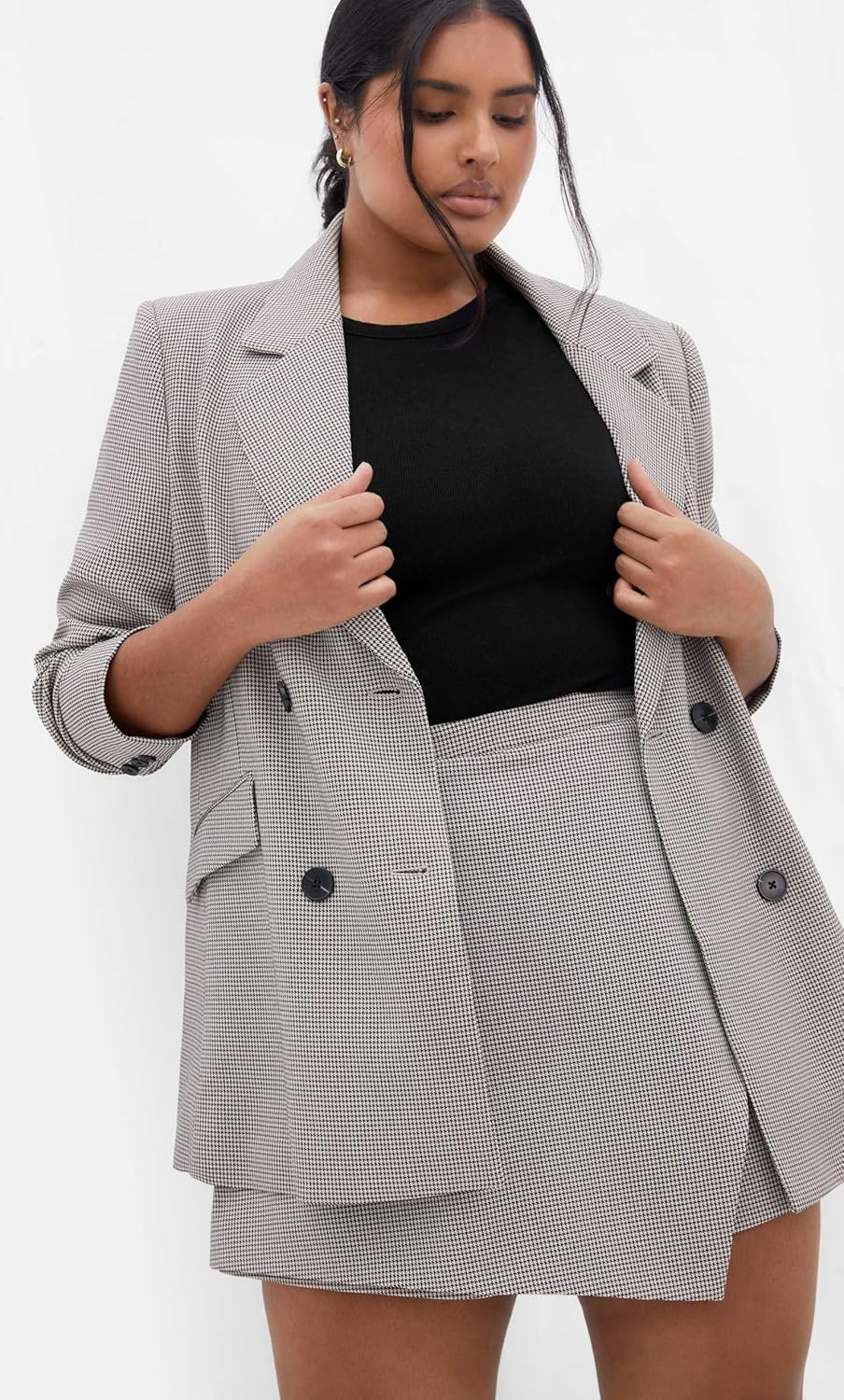 City Chic Women's Plus Size Skort - Hailey Check