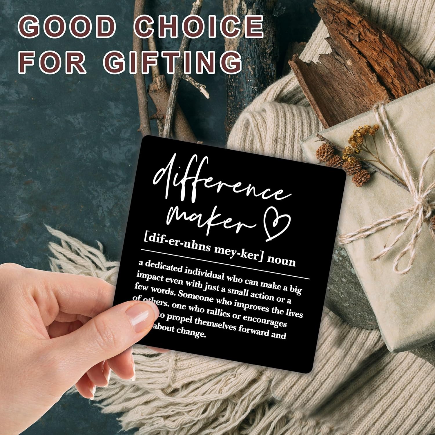 Condition photo showing New/Like New for 5" Motivational Wooden Sign - Difference Maker - Inspirational Office Plaques, Thank you gift for teacher, mentor, boss, manager, retired supervisor, Desk decoration accessories - A03