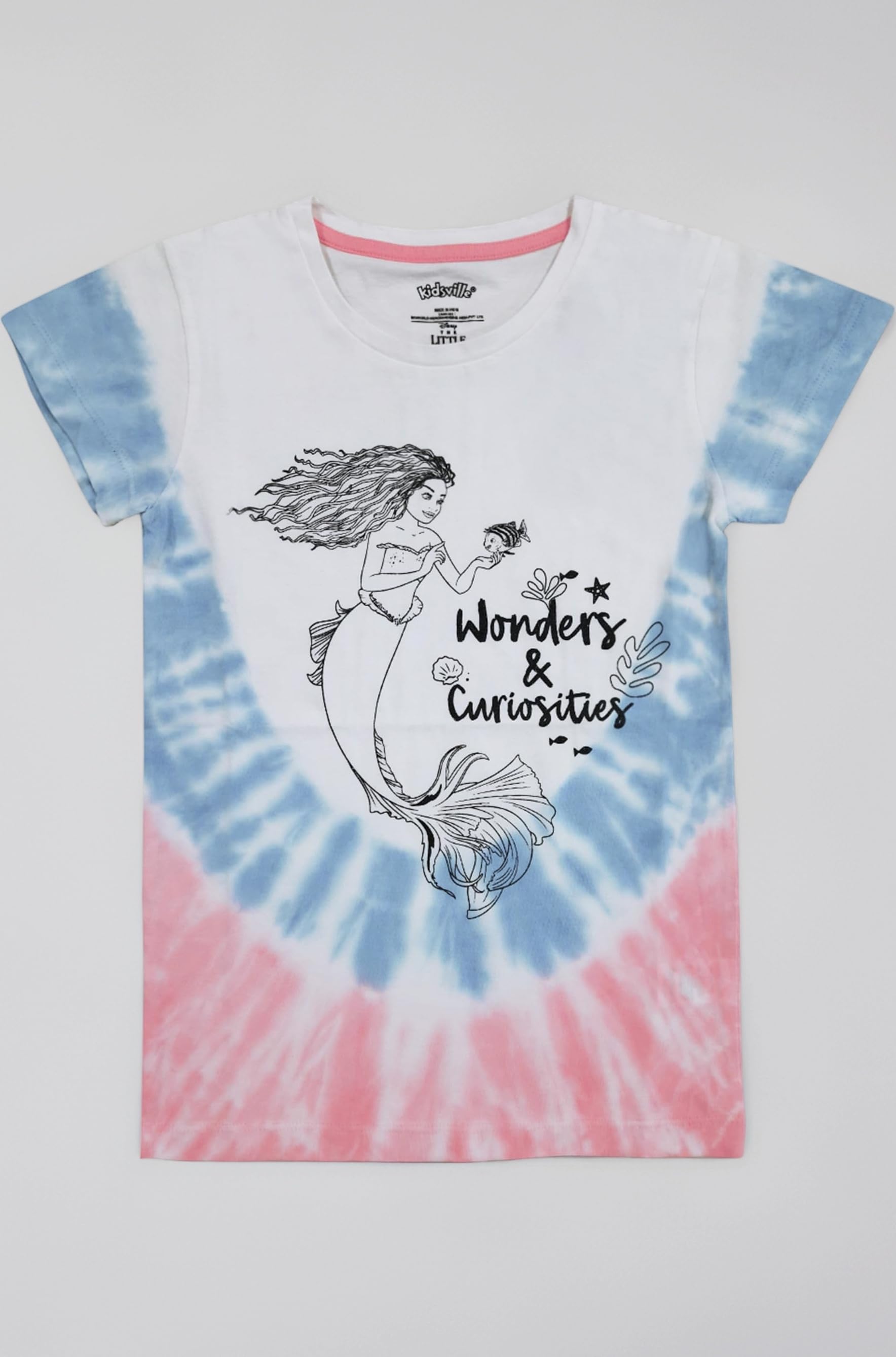 The Little Mermaid Printed Regular Fit Multicolor Cotton Girl's T-Shirt