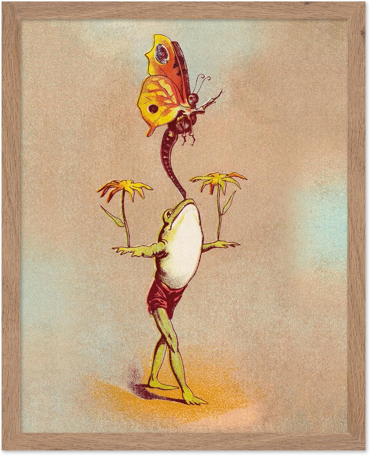 Poster Master Anthropomorphic Vegetable Print - Vintage Yawning Onion Man Poster - Botanical Art - Surrealism Painting - Funny Farmhouse, Kitchen or Dining Room Decor - 8x10 UNFRAMED Wall Art
