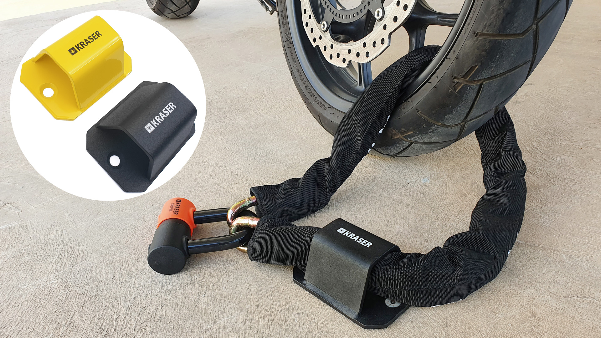 Ancoraggio Antifurto KR51B In Acciaio Per Moto E Bici - Fissaggio A Pavimento/Parete Con Viti Di Sicurezza - Foto 2