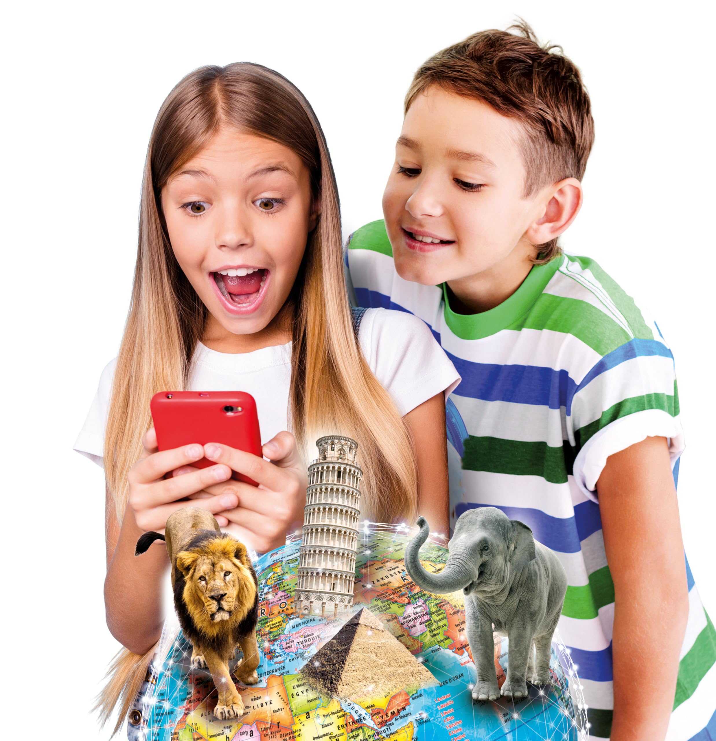 Clementoni - Exploraglobe dès 7 Ans - Voyage en Temps réel - Jeux Éducatif pour Enfant - Apprendre en s'amusant - Fabriqué en Italie