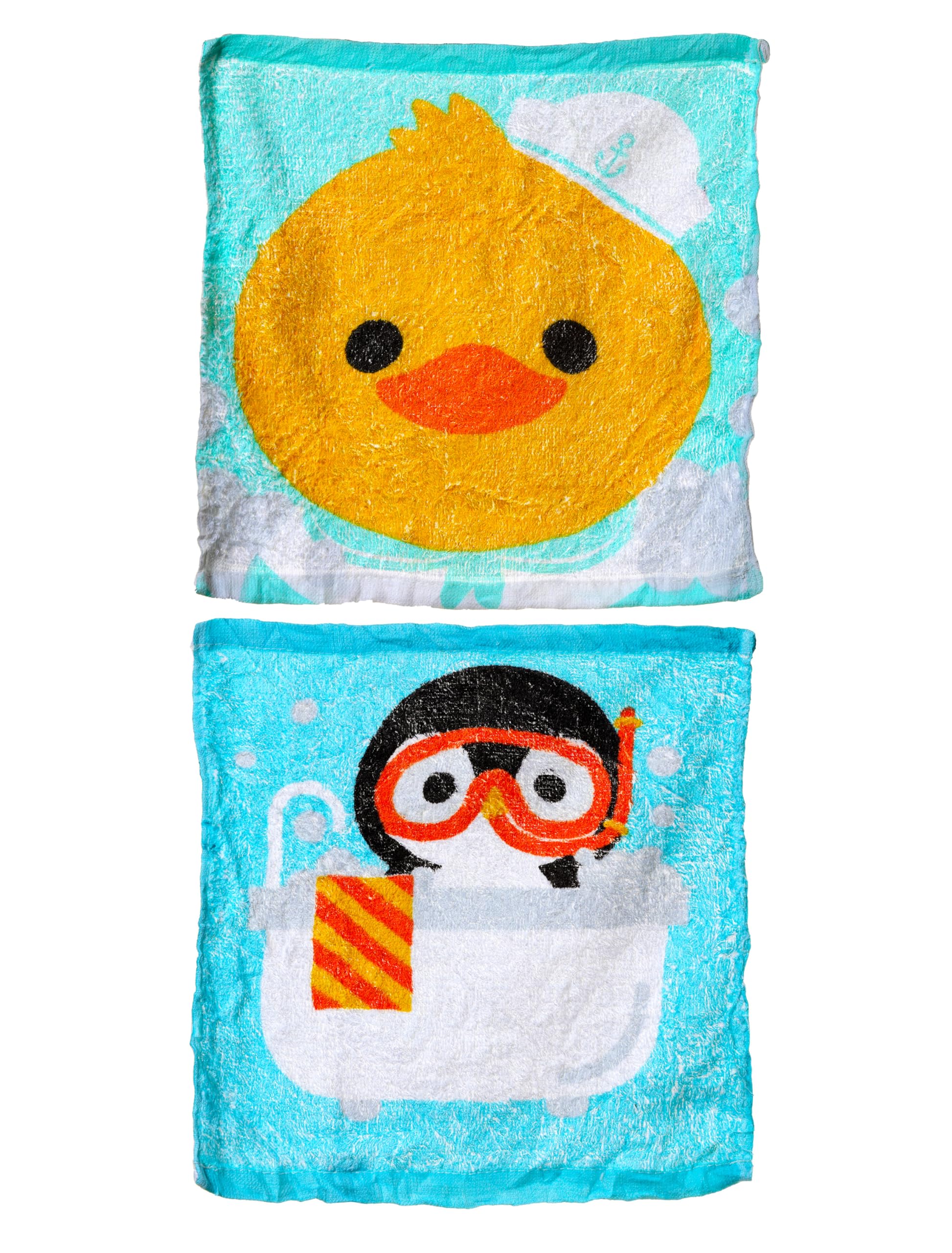 Puckator Adoramals Bath Time Duck and Penguin Compressed Travel Towel - Backpacking Traveling Essentials Essential - Hangover Kit Holiday Travel Camping Must Haves Accessories Face Expandable Towels