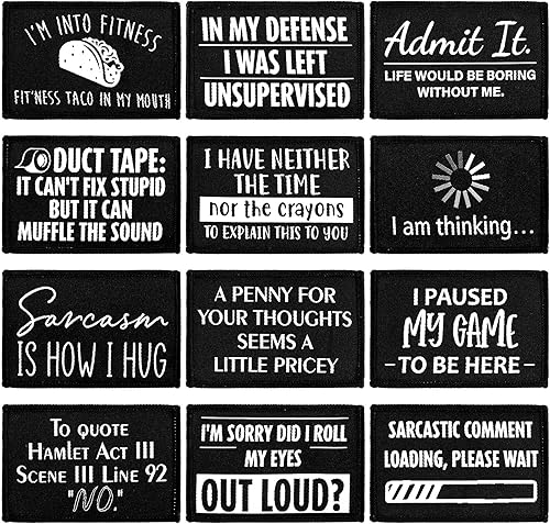 24 parches para planchar divertidos, parches para sombreros, refranes divertidos para sombreros, apliques, parche de sarcasmo para jeans, chaleco,