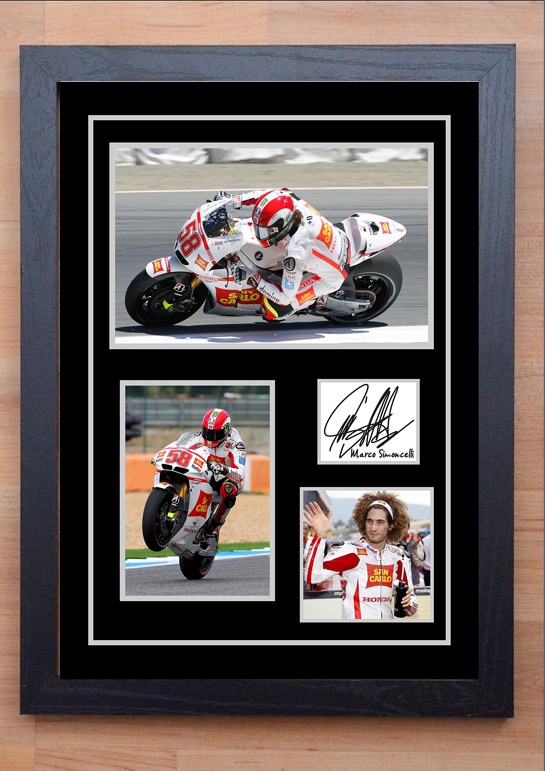 Mark Mountford Stunning Framed Marco Simoncelli Inspirational Signed Autographed Print