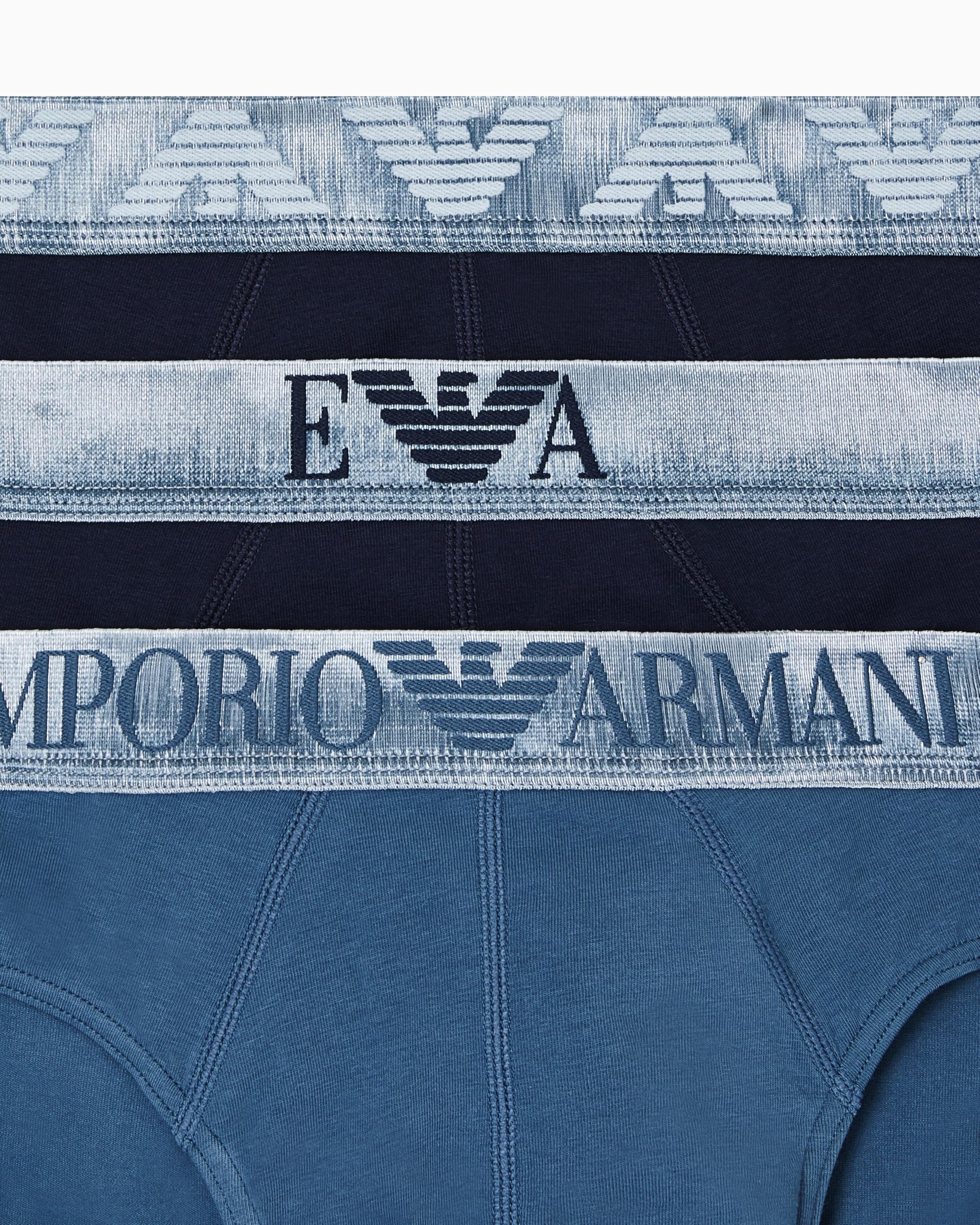 EMPORIO ARMANI Confezione da 3 Slip da Uomo, AR. Blu/Orion/AR.Blu, L