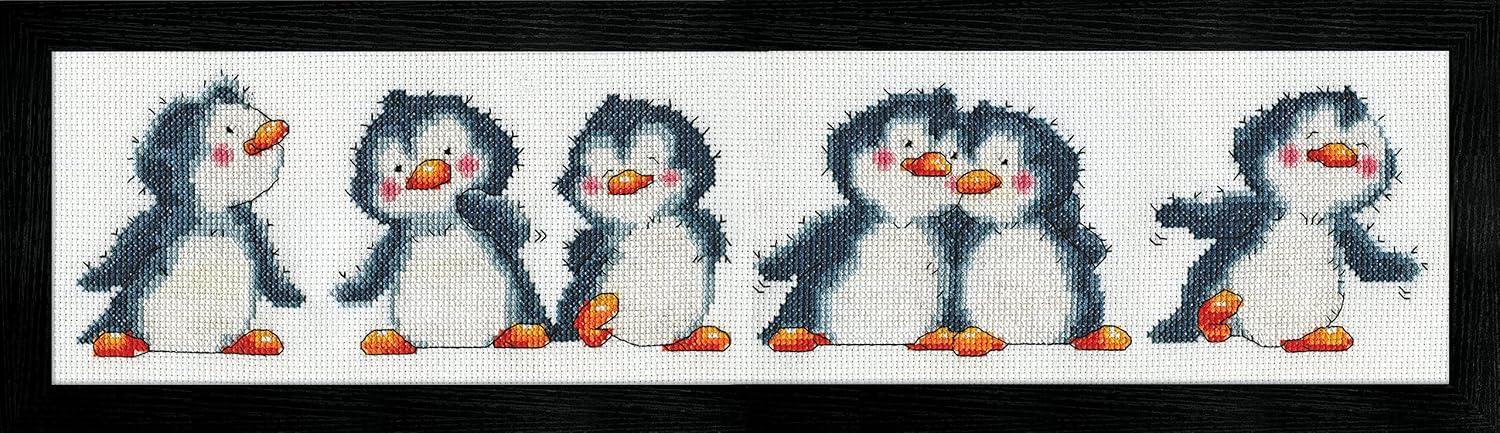 Design Works Crafts Penguin Row Counted Cross Stitch Kit, White