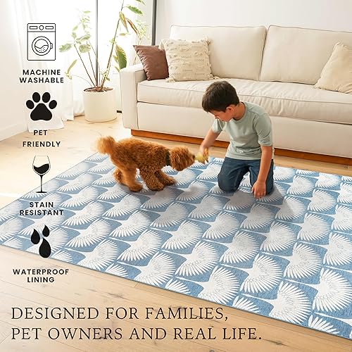 Miniatura 4 de My Magic Carpet x Genevieve Gorder Washable Rug - Non-Slip, Stain Resistant, Waterproof, Foldable - 1 Piece Accent Living Room & Bedroom Area Rug -