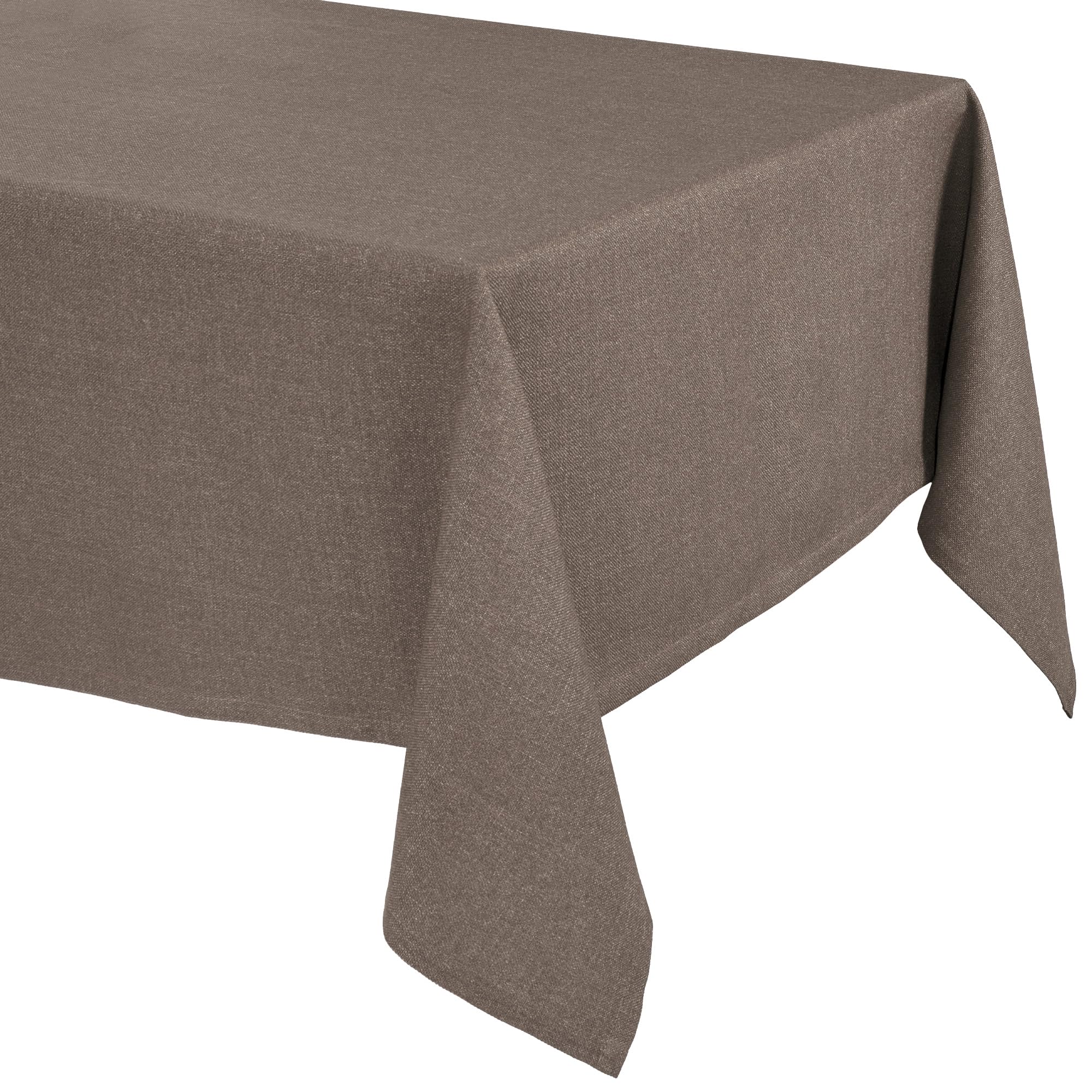 Elegante Tischdecke mit natürlicher Leinenoptik, Lina Tischdecke und Tischläufer, Größe und Farbe wählbar (200 x 135 cm (Rechteckig), Haselnuss)