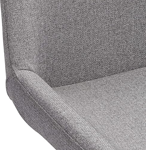 Miniatura 5 de 55 Downing Street Vanguard - Taburete giratorio de metal cromado plateado de 32 1/2 pulgadas de alto, cojín tapizado de tela gris moderna ajustable