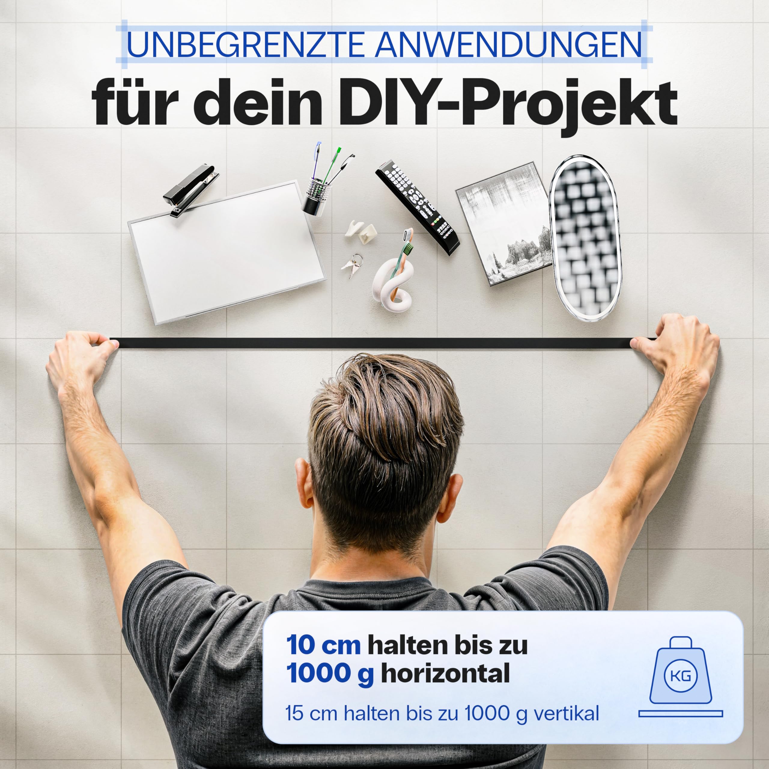YOURGANIZE Bande magnétique autocollante A et B - 8 m (2 pièces) - Aimants pour moustiquaire et objets légers - Aimants avec contre-pièce (8 m + 8 m)