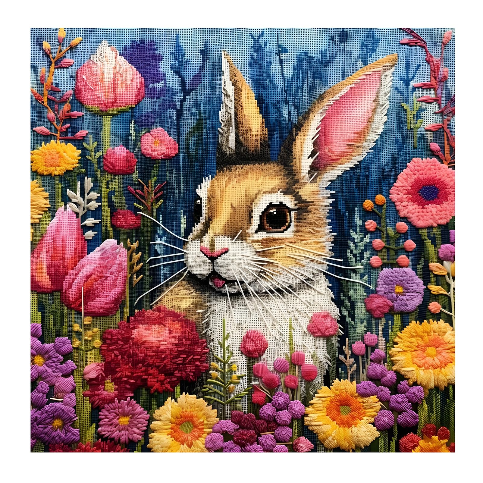 51buyoutgo Point De Croix - 30x30 Cm Canevas Kit Complet Adulte, 11CT