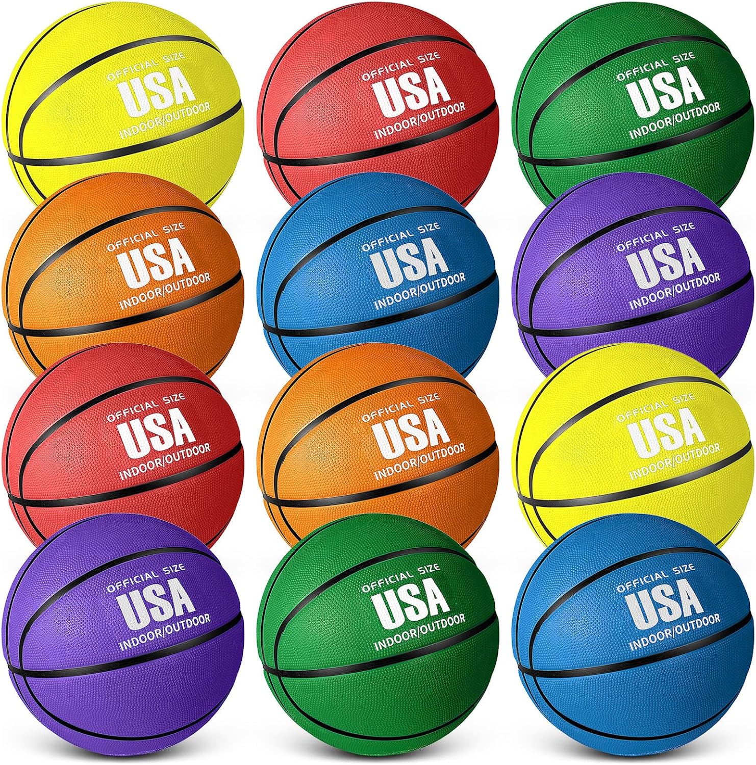 Libima 12 Pcs Rubber Basketballs Official Size Bulk