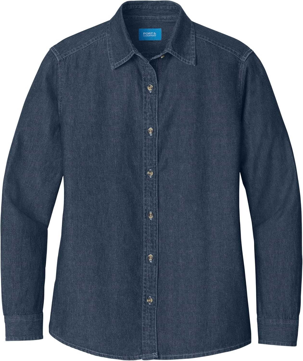 Port & Company Women's Long Sleeve Value Denim Shirt - Image 4