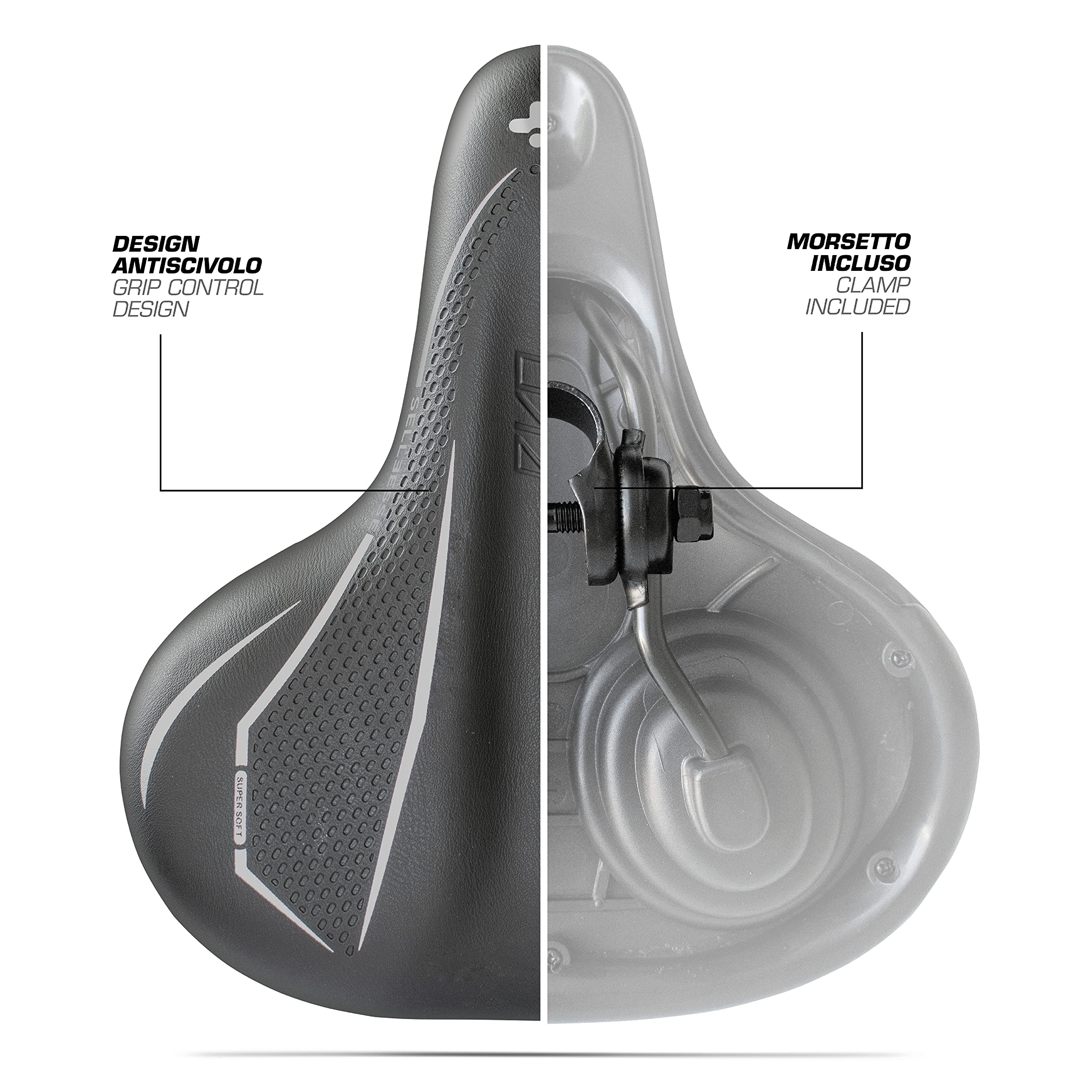 Selle De Vélo De Ville Noire MADICKS, Confortable, Unisexe, Avec Attache
