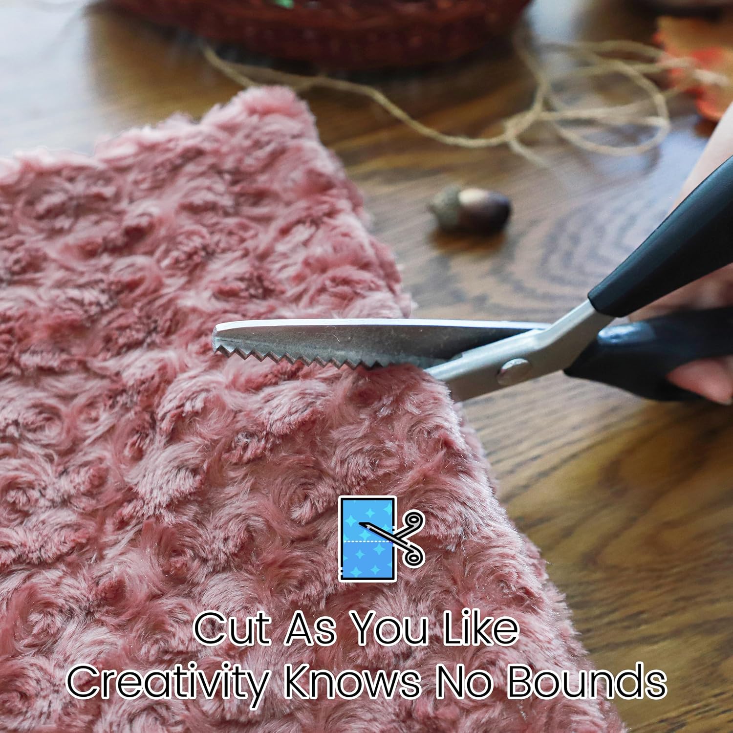Simple&Opulence Fluffy Rosebud Fleece Fabric by The Yard, Short Pile Faux Fur Fabric 62‘’ Wide, Soft & Smooth Minky Fabric for Costume, Rug, Pillow, Cushion, DIY Craft (Brick Red, 2 Yards)