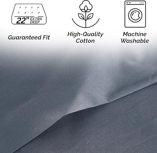 Miniatura 4 de Southshore Fine Living, Inc., Juego de sábanas de 4 piezas, 100% algodón, tamaño Queen, sábanas de 300 hilos con bolsillo extra profundo, sábana 10