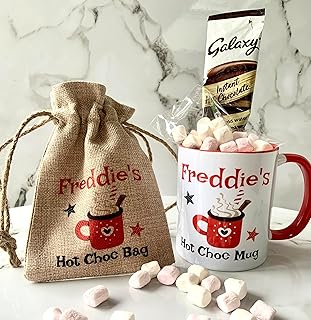 Personalised Hot Chocolate Coffee Mug | Hot Chocolate Kit Bag | Christmas Stocking Filler | Birthday Gift