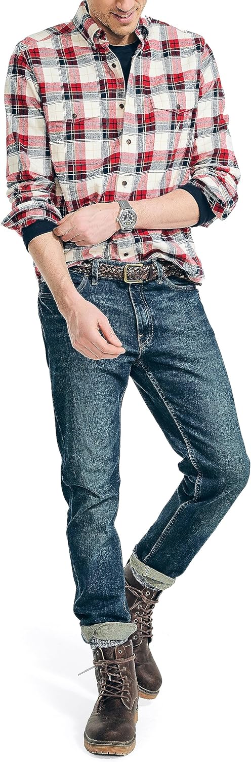 Nautica Mens Nautica Sustainably Crafted Plaid Flannel Shirt - Image 4