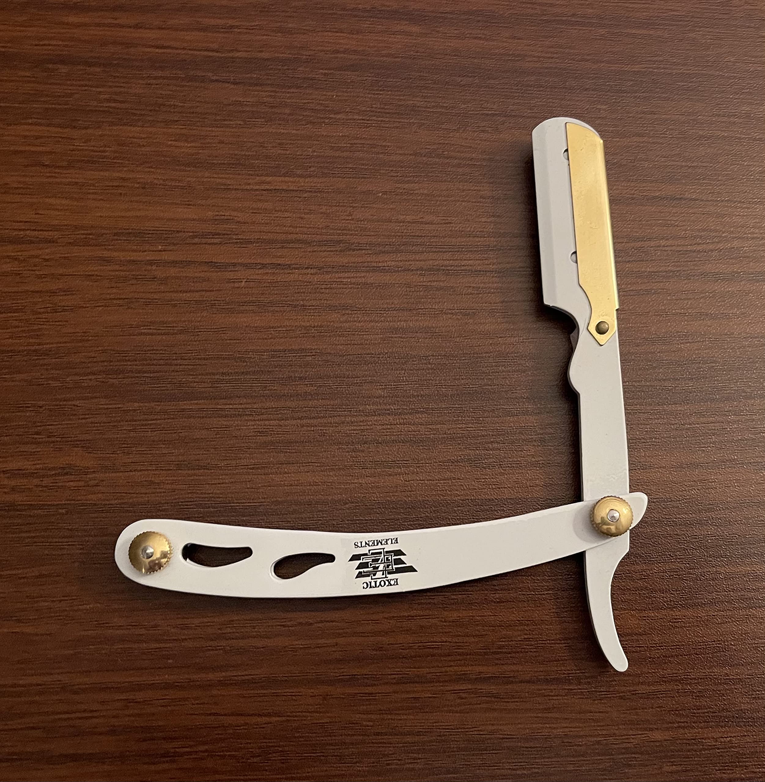 Premium White Unique Stainless Steel Barber Shaving and Hair Cutting Straight Edge Razor