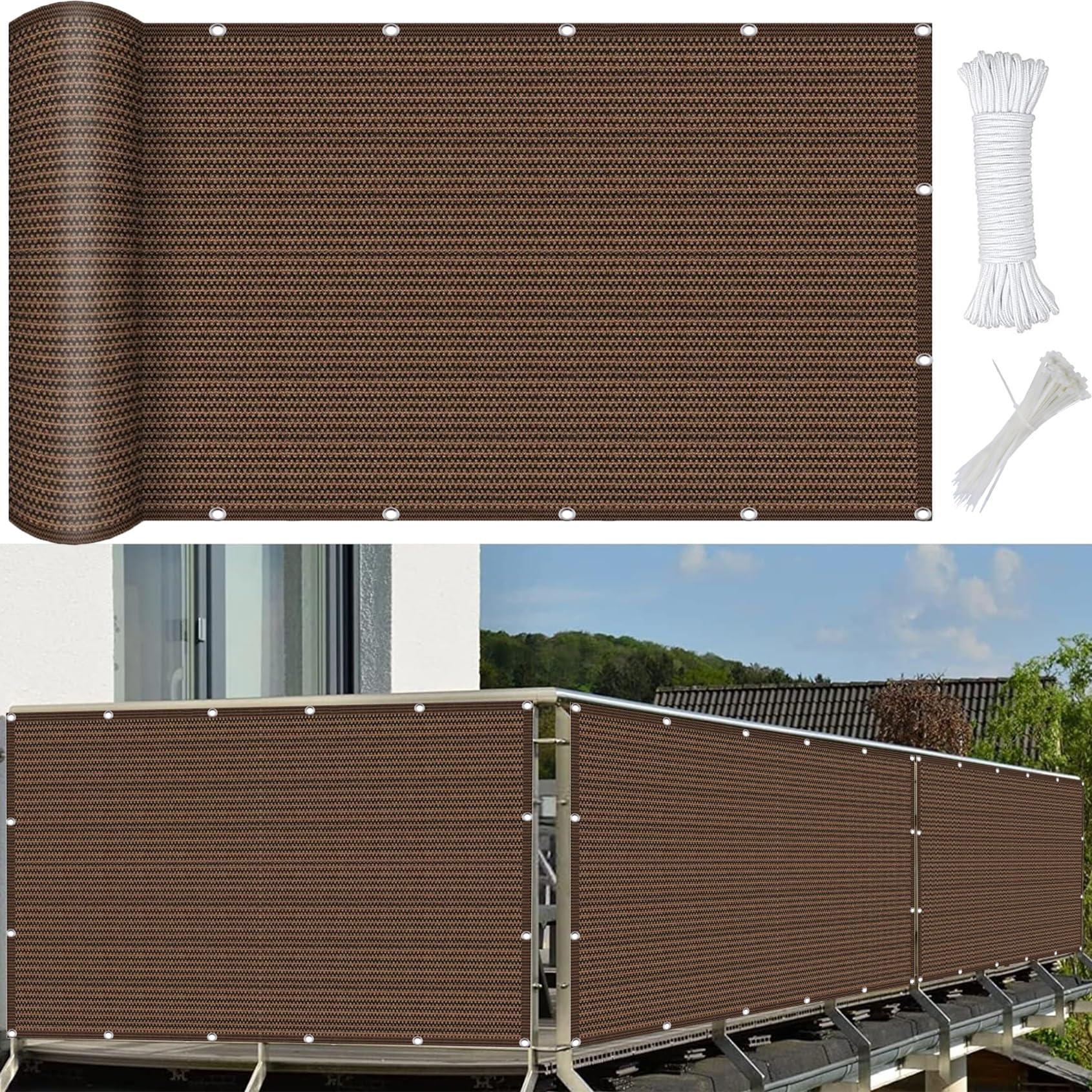 Filet d'ombrage anti vent et UV pour pergola et terrasse chaude