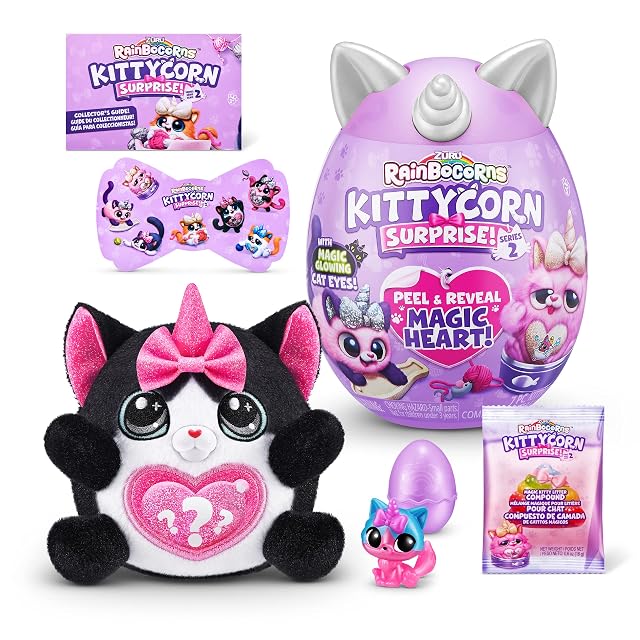 Rainbocorns Kittycorn Surprise Series 7, Black Cat - Peluche Coleccionable