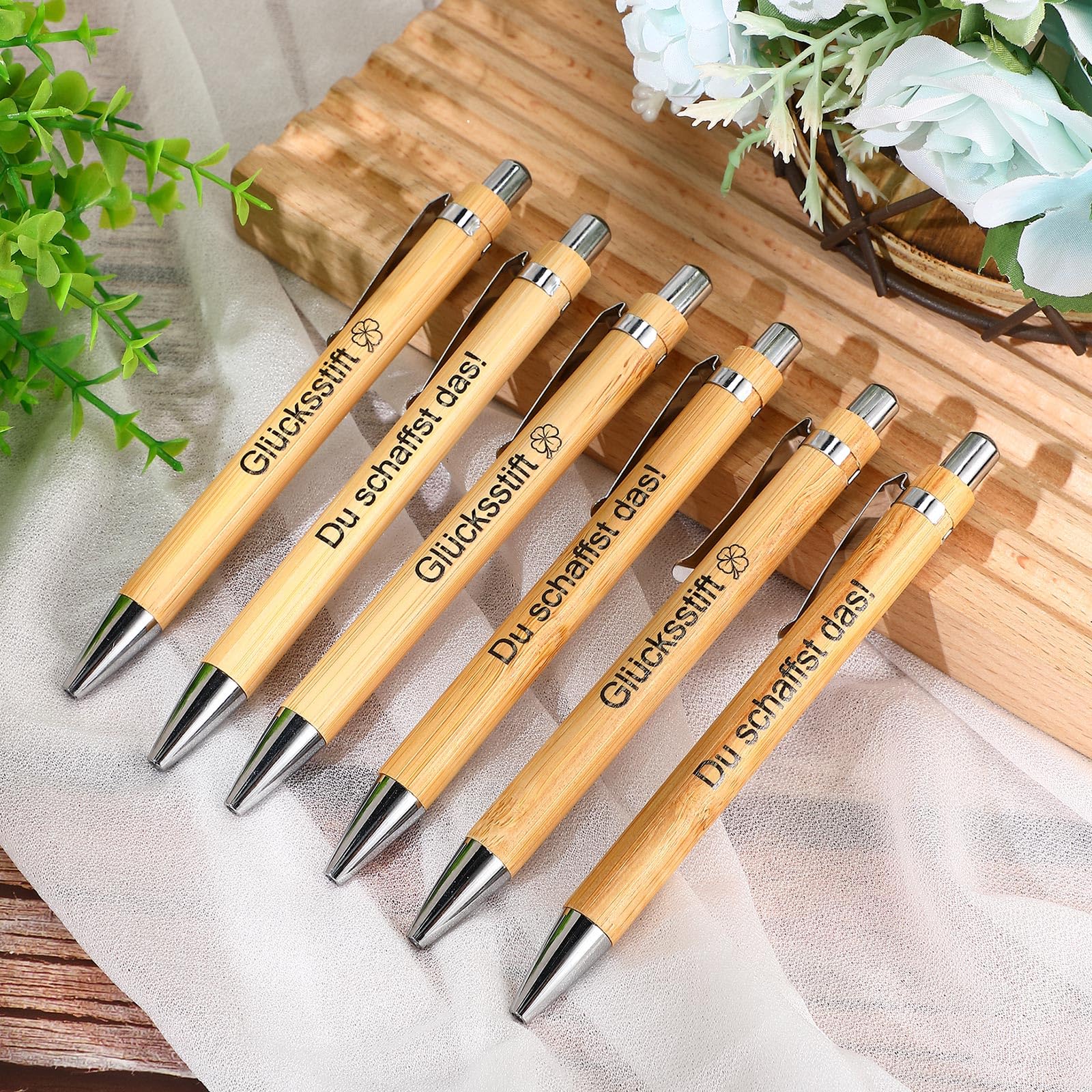 Tenare 2 Penne Motivazionali In Legno Con Frasi Ispiratrici, Penne A Sfera Retrattili Con Inchiostro Nero, Regalo Ideale