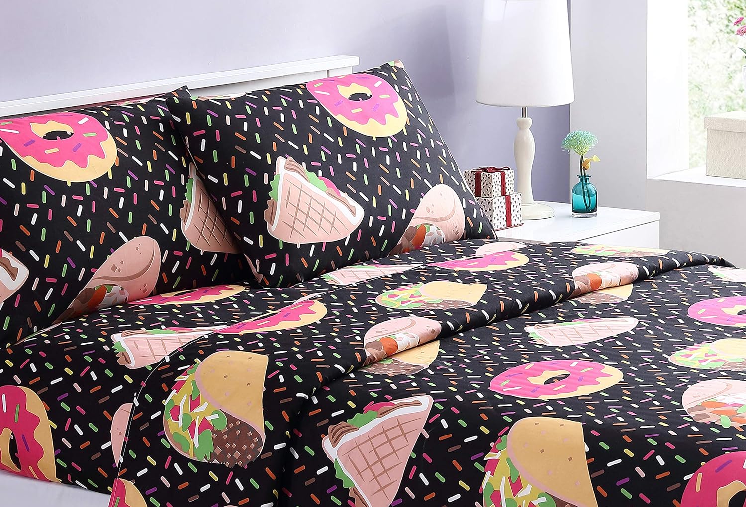 SPIRIT LINEN HOME Sheet Set Full Food