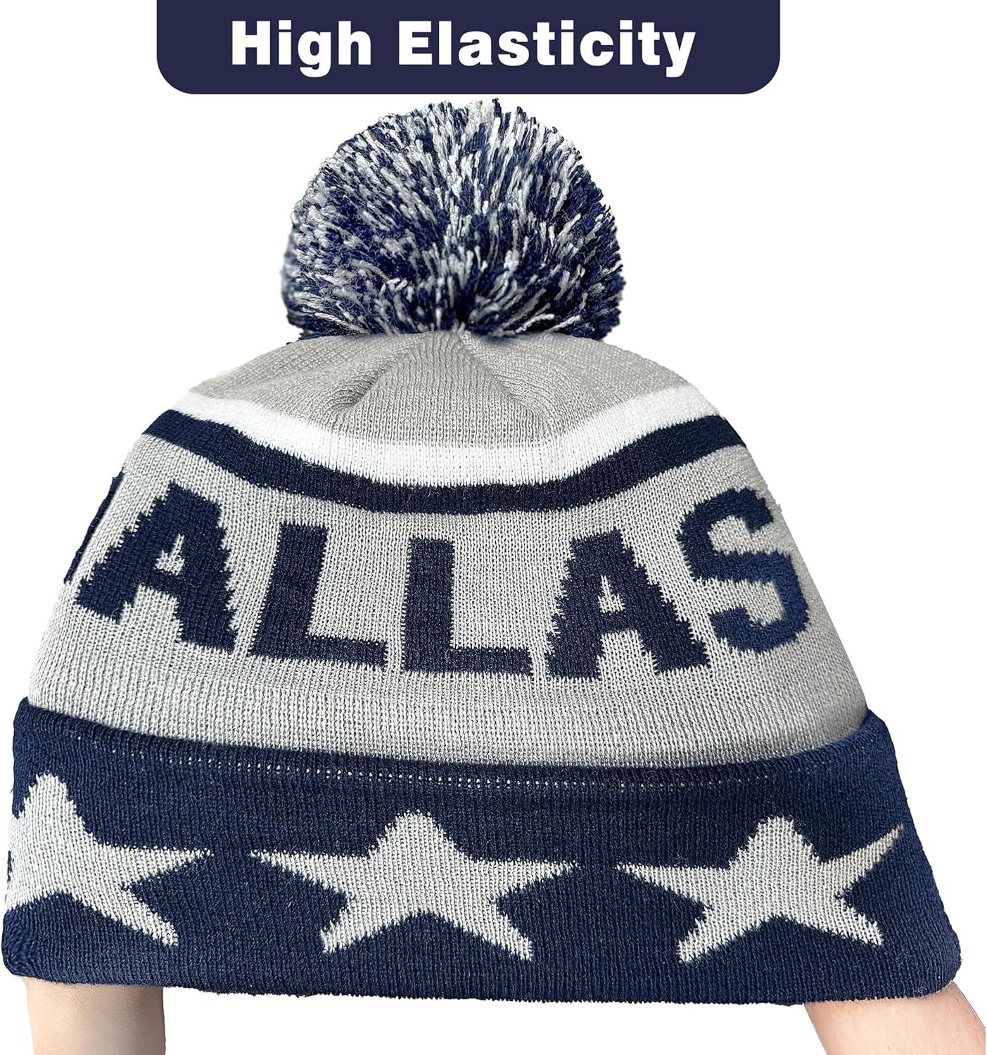 Beanie Hat Football Knit Hats Winter Cuffed Stylish Beanie Cap Sport Fans Fashion Toque Cap - Image 4