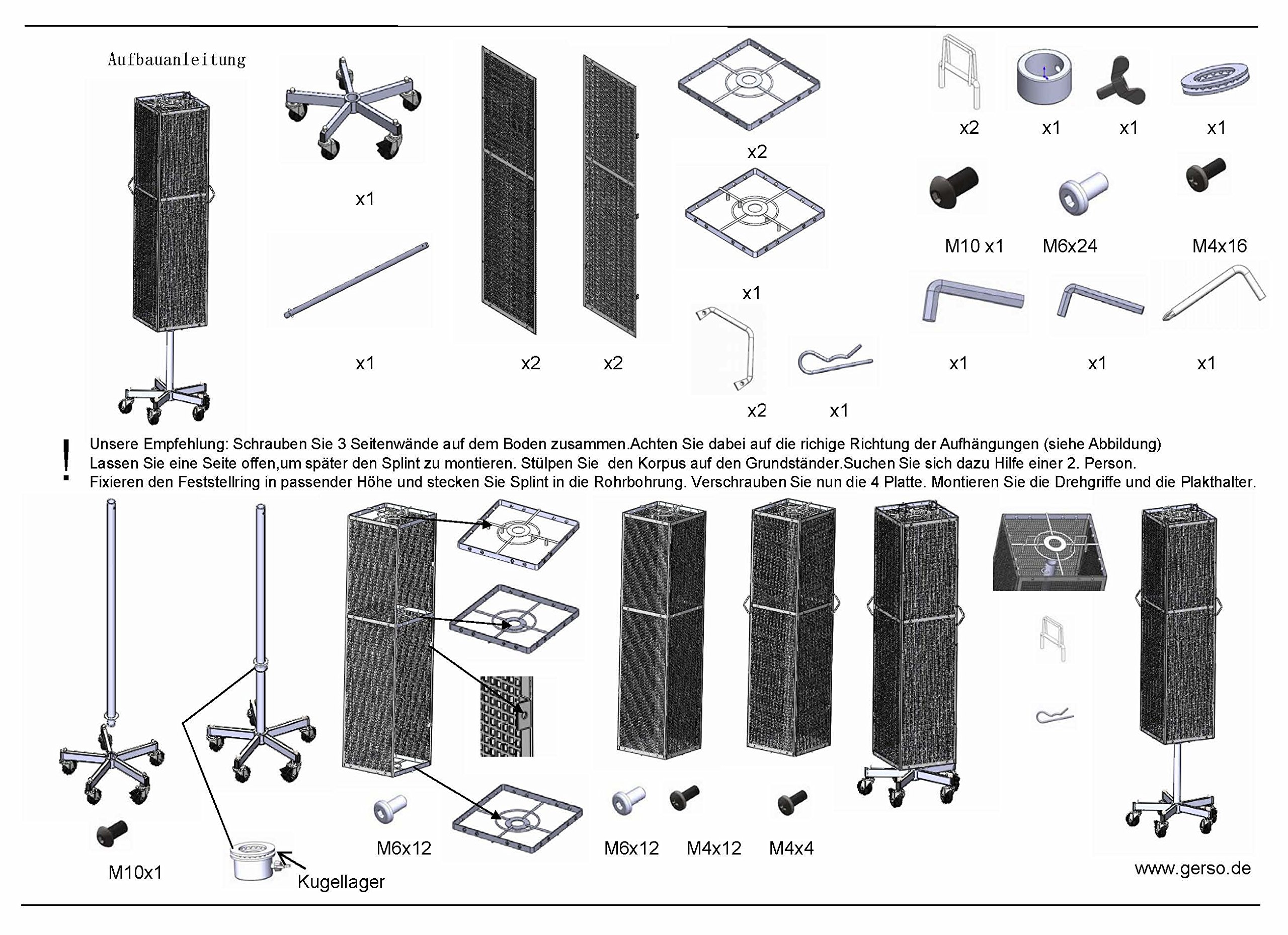 Soporte de chapa perforada por los cuatro lados sin ganchos de pared perforados 180 cm (eloxal silver)