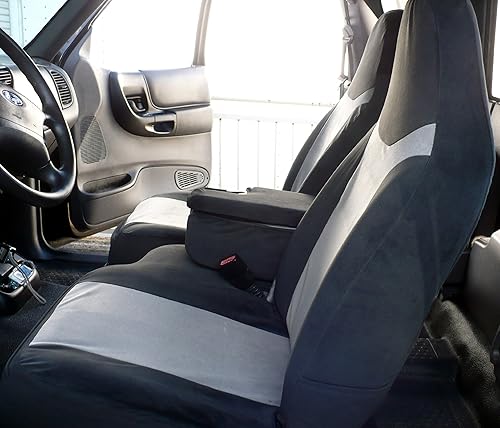 Miniatura 9 de Durafit Seat Covers Hecho para adaptarse a Ford Ranger 6040 2002-2003 Asiento dividido con consola central de apertura. Fabricado en sarga negra