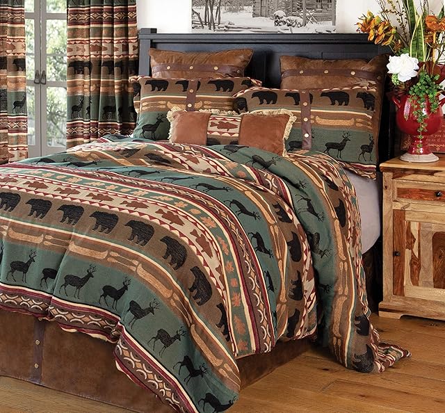 Carstens Skagit River Comforter Set, Queen, Green