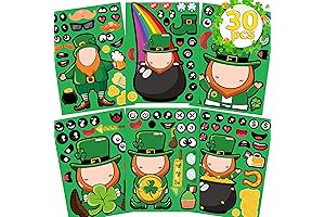 Joy Bang St Patricks Day Stickers for Kids: Make a Face Shamrock Decals