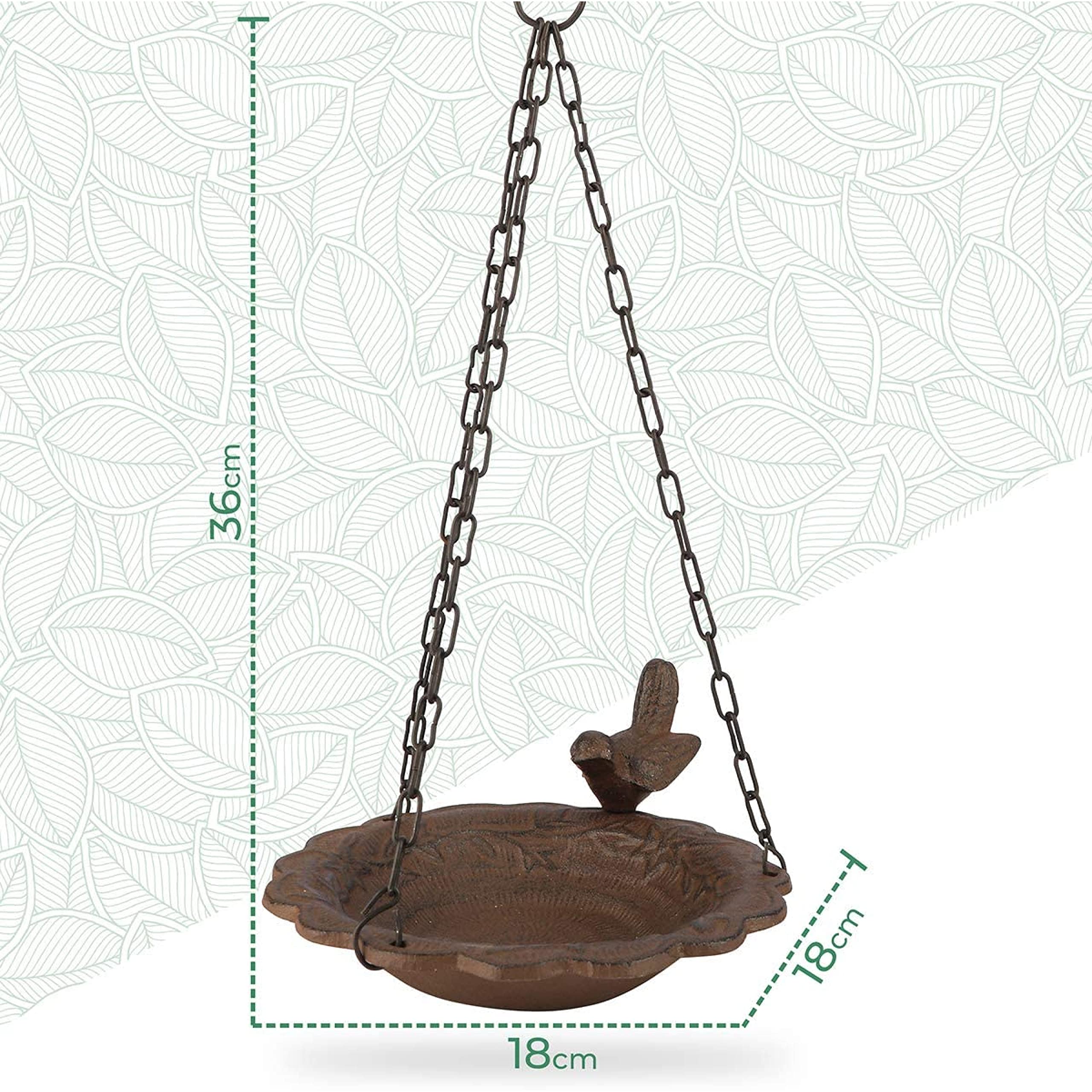 WILDLIFE FRIEND | abbeveratoio per uccelli da appendere, resistente alle intemperie, per mangiatoia, vasca per uccelli da appendere, abbeveratoio per uccelli con uccellino