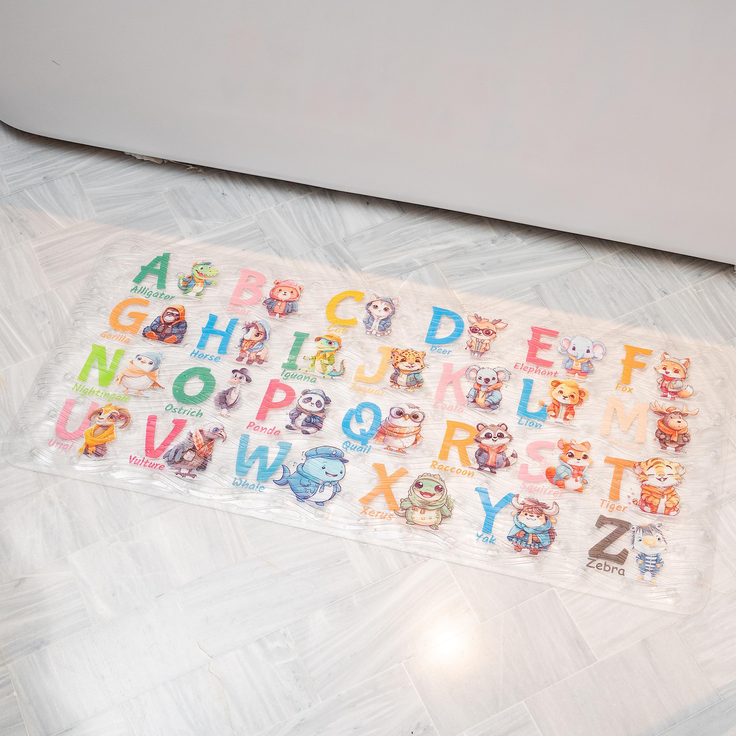 Mata do wanny z kreskówek, antypoślizgowa, mata łazienkowa dla dzieci i małych dzieci, przyjazna dla niemowląt, antypoślizgowa mata do wanny, mata prysznicowa - zabawa i bezpieczne doświadczenie w