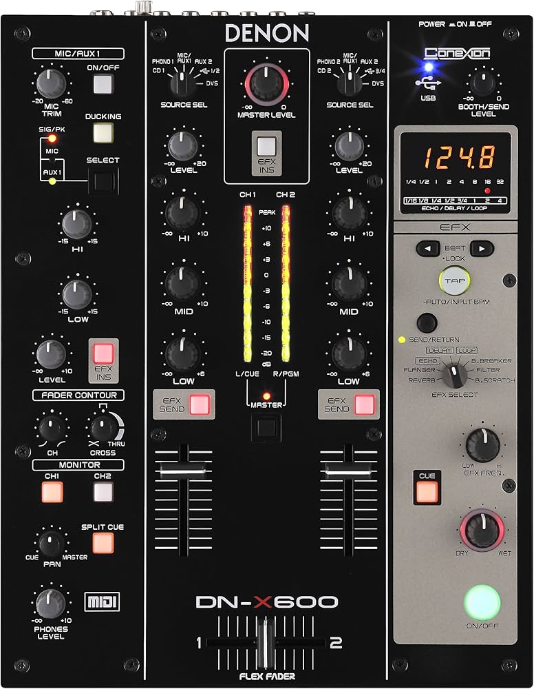DENON DN-X600 DJミキサー DJ機器 Denon DJ DN-X600 Mixer Digital USB Midi 2 Canais 8 Efeitos 110v