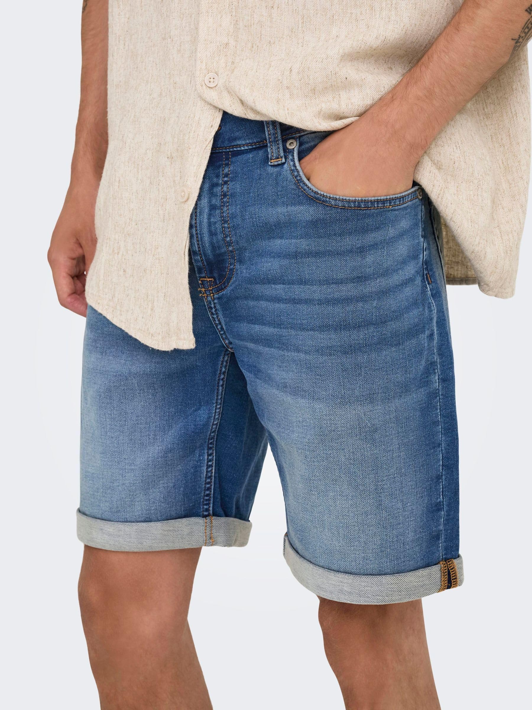 Only & Sons Herren Onsply Jog MBD 0024 Ana DNM Shorts Noos, Medium Blue Denim, XS EU – Ansicht 6