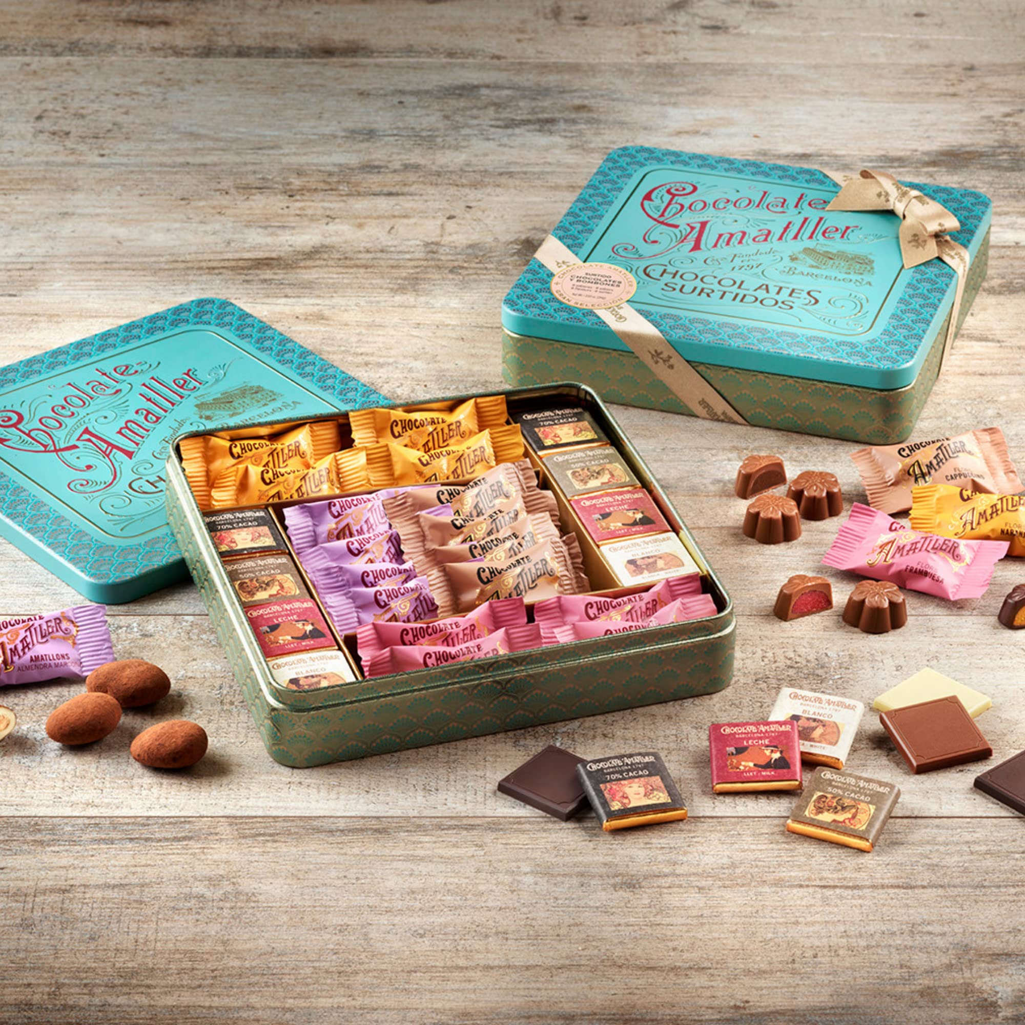 Chocolate Amatller Regalo Original Caja Metálica 244gr Variados
